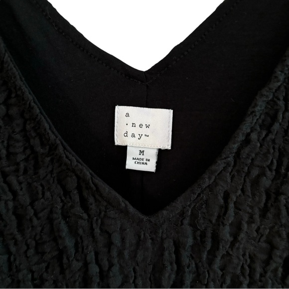 A NEW DAY Women’s Puckered Knit Midi Dresss Black M - Picture 4 of 9